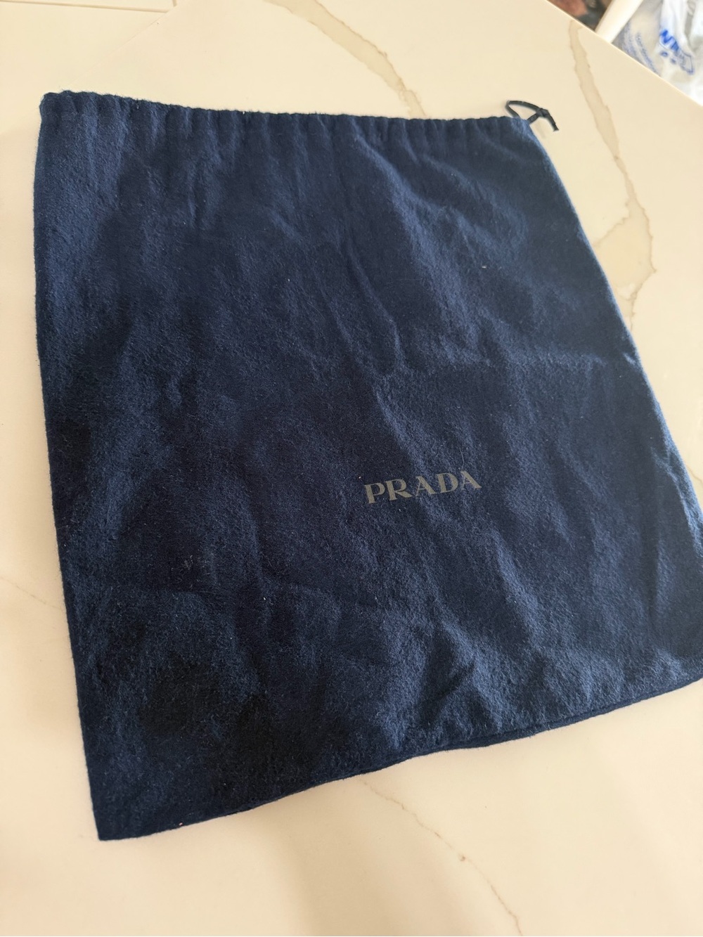 Prada navy blue dust bag Wallet, Purse, Loafers Authentic 13.5x14.5 Medium